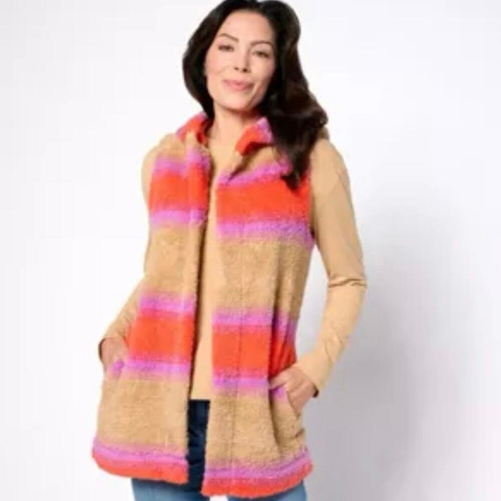 Kookaburra By Ugg Colorful Soft Sherpa Open Front… - image 1